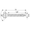 SPAX Universal Screws, 4.5 x 17 mm, 1,000-Pack, Cross-Recess Z2, Raised Countersunk Head, Full Thread, 4CUT, Nickel-Plated view 3