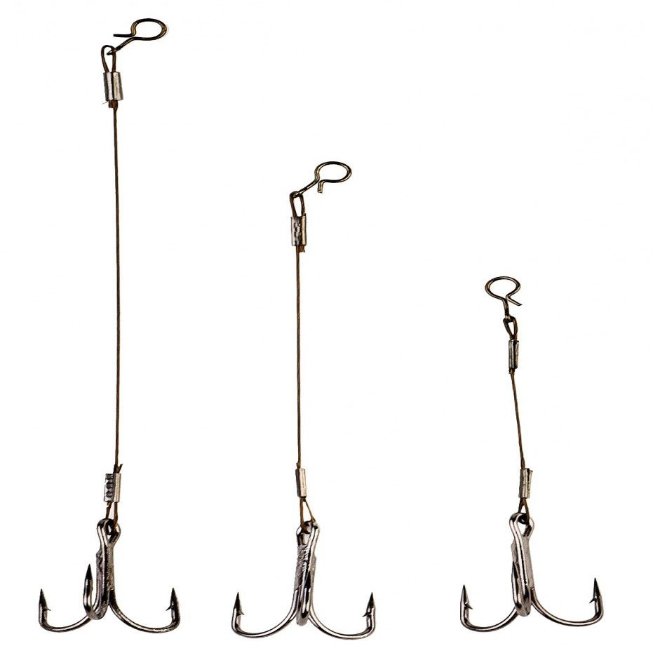Behr Clip Stinger Stinger Hook Steel Leader 1x19 with Treble Hook, Size 1