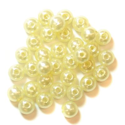 Cream Beads, 6 mm