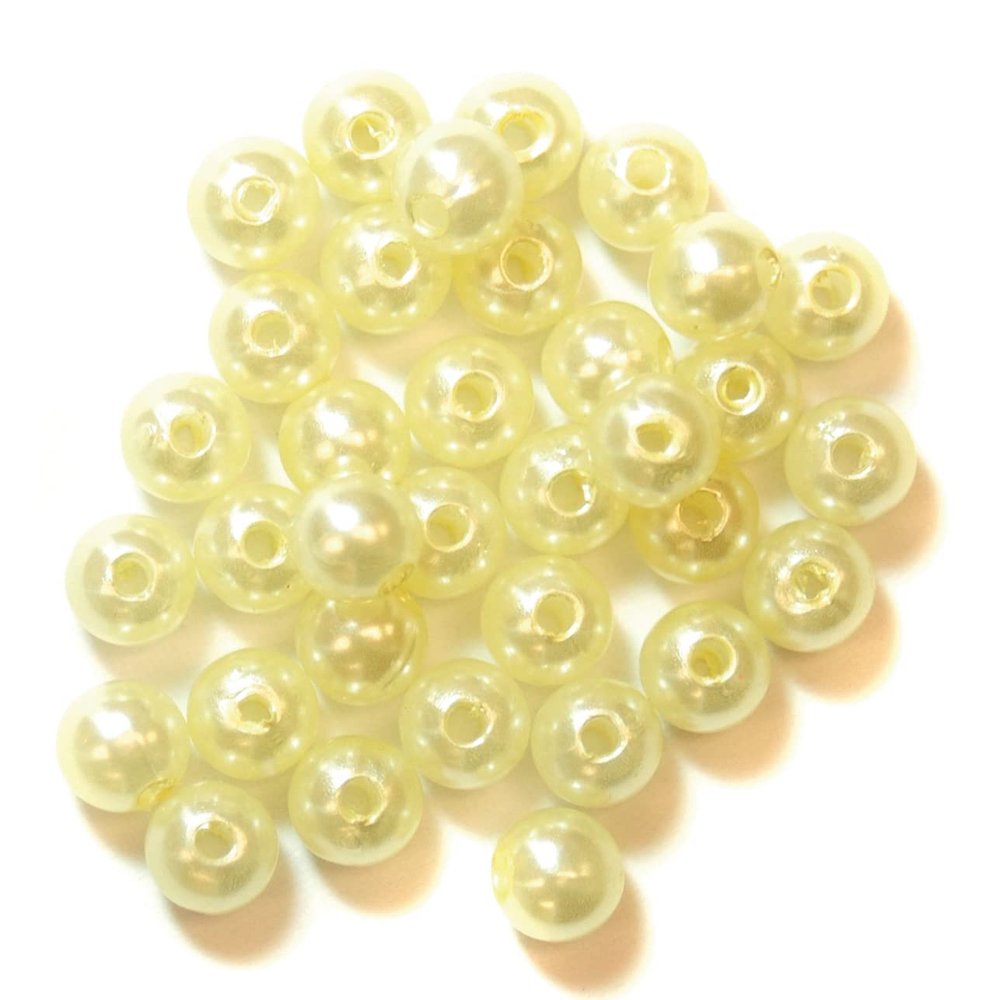 Cream Beads, 6 mm