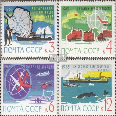 Prophila Collection Soviet Union 2801–2804 Complete Set, Canceled, 1963 Arctic and Antarctic