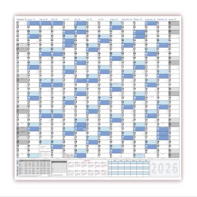 XXL 2026 Wall Calendar, DIN B1, Blue, Wet-Erase, 100 x 70 cm