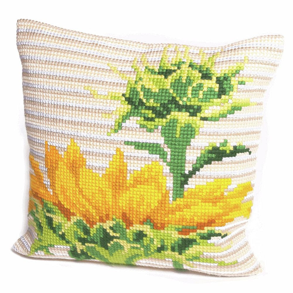 Collection D'Art CD5087 Cross-Stitch Cushion Kit, Plastic, Afternoon, 40 x 40 cm