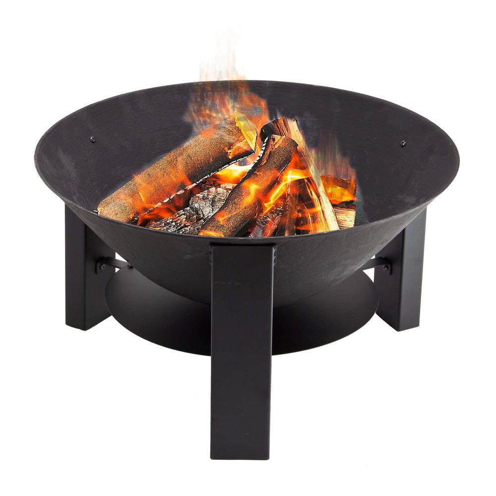 DEMA Tenerife Round Fire Bowl, 60 cm - Portable Outdoor Fire Pit