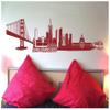 Samunshi San Francisco Skyline Wall Decal, Frisco, 50 x 14.2 cm, Turquoise view 2