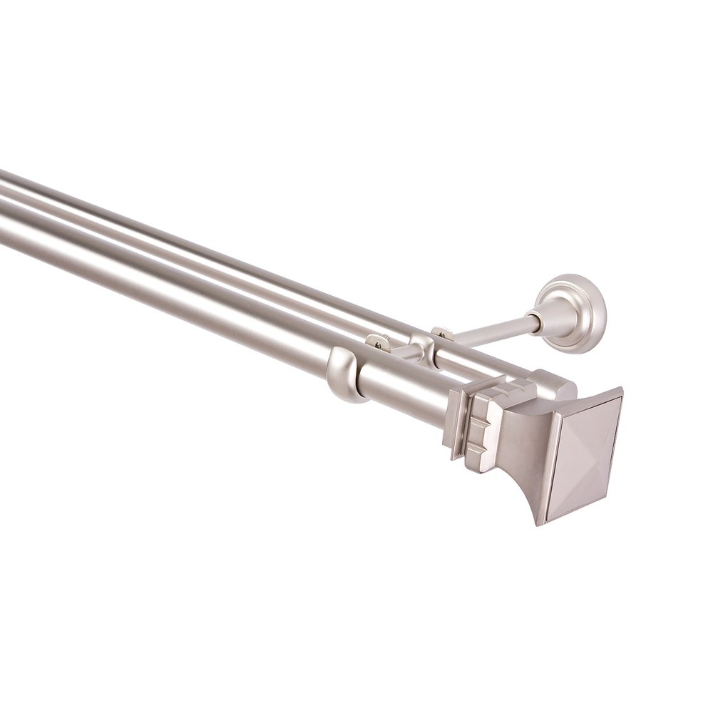 MDEKOR Curtain Rod 25/16 mm, Double Rod, Matte Chrome Metal, 320 cm
