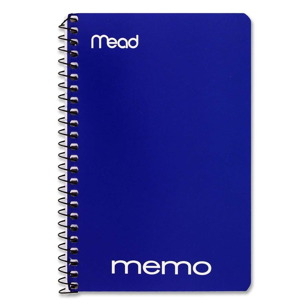 Memo Book, College Ruled, 6 x 4 in, Wirebound, 40 Sheets, Assorted, by MEAD