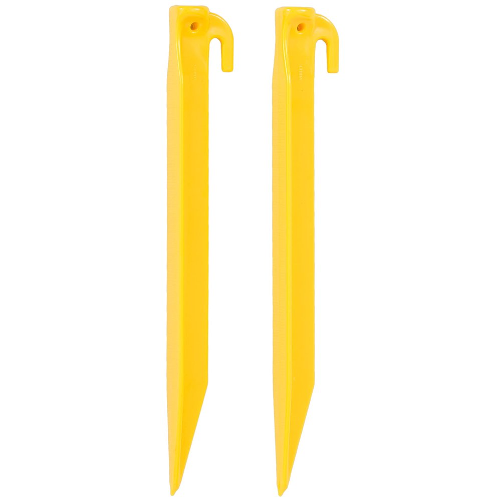 Highlander Yellow Plastic Angle Tent Pegs, 6 Pack, 9 in (22.5 cm)