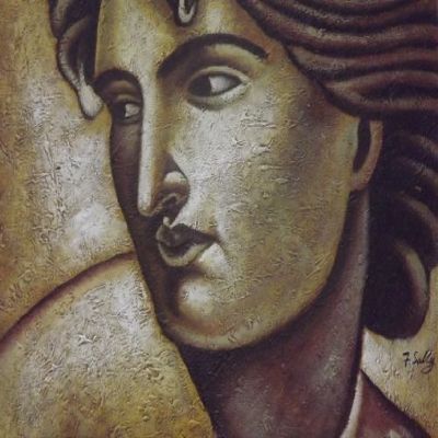 Oil Painting on Canvas, King David, 50 x 60 cm