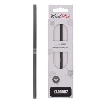 KnitPro Carbonz Sock Knitting Needles, 5-Piece Set, 20 cm x 1.00 mm
