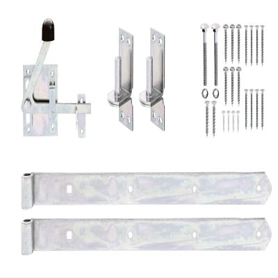 Alberts 216511 Hardware Set for Jäger Fence Double or Single Gates | Galvanized, Thick-Film Passivated