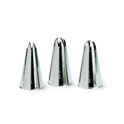 KAISER Professional 3-Piece Piping Tip Set – Open Star, Closed Star & Rosette Tips