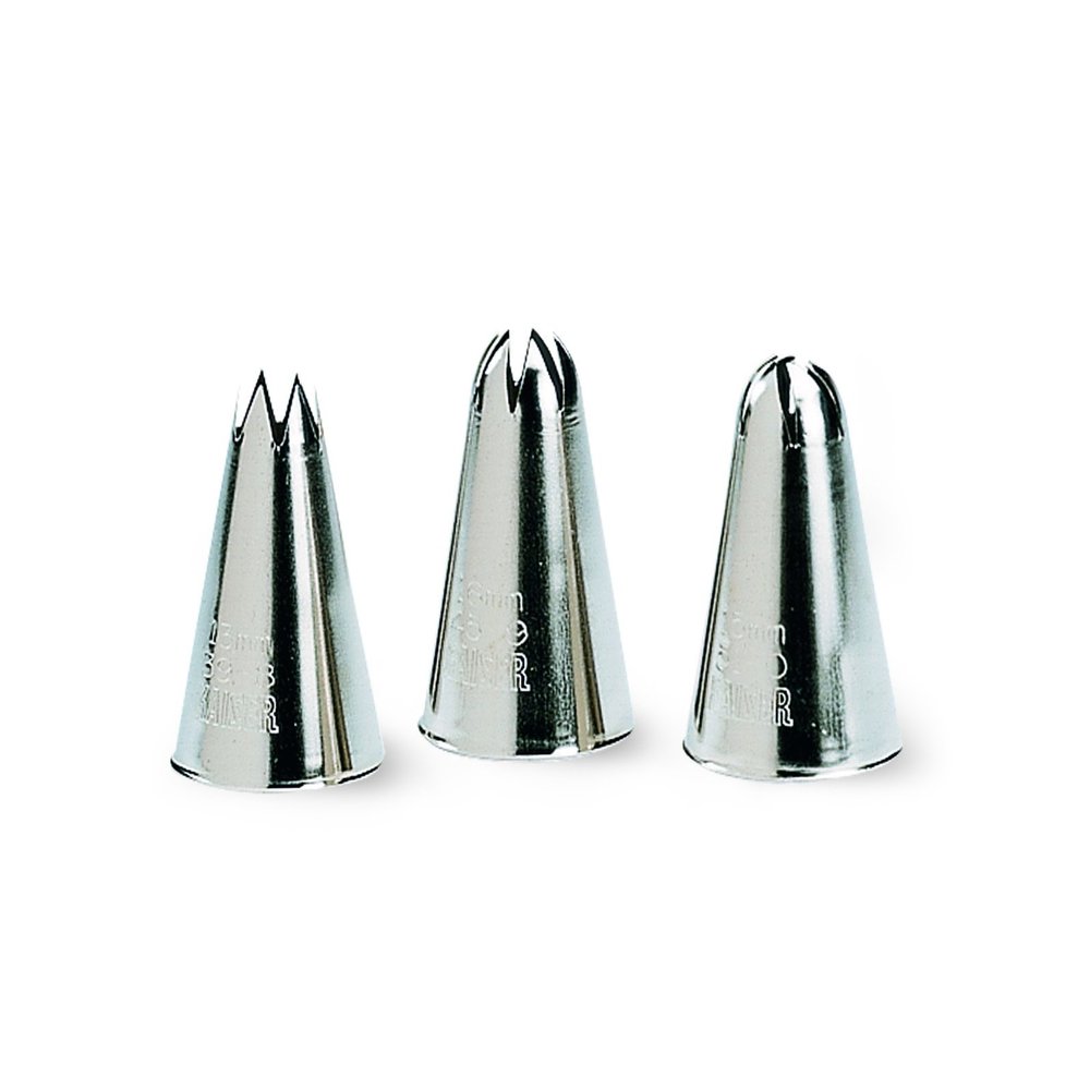 KAISER Professional 3-Piece Piping Tip Set – Open Star, Closed Star & Rosette Tips