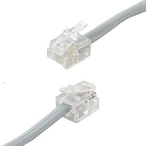 (5 pcs) RJ11 Phone Line Cord Cable, Gray, 50 ft