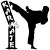 Samunshi Karate Fighter Wall Decal, 60 x 52 cm, Black view 2