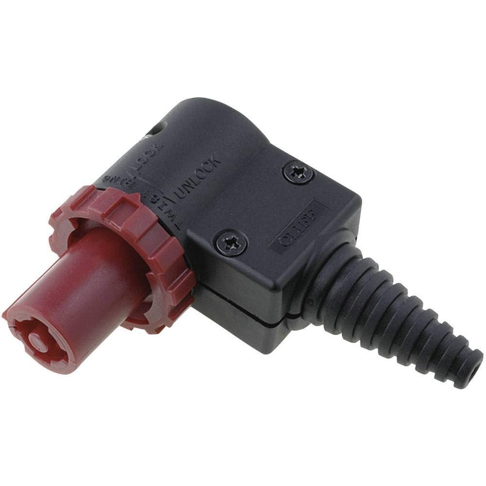 Cliff FCR20673 FC Angled Mains Plug, 3 + PE Poles, 20 A, Red, 1 pc.