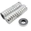 first4magnets F4MG50-25 Hole Ferrite Pot Magnet, 15.8 kg Pull, 25-Pack, Silver Metal, 50 mm Diameter x 10 mm Thick x 8.5 mm view 1