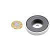 first4magnets F4MG50-25 Hole Ferrite Pot Magnet, 15.8 kg Pull, 25-Pack, Silver Metal, 50 mm Diameter x 10 mm Thick x 8.5 mm view 2