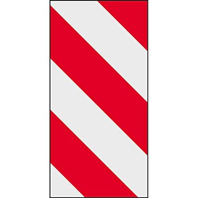 Red/White Warning Panel, Right-Pointing, for Extra-Long and Extra-Wide Motor Vehicles, 56.4 x 28.2 cm, Type 1 Retroreflective