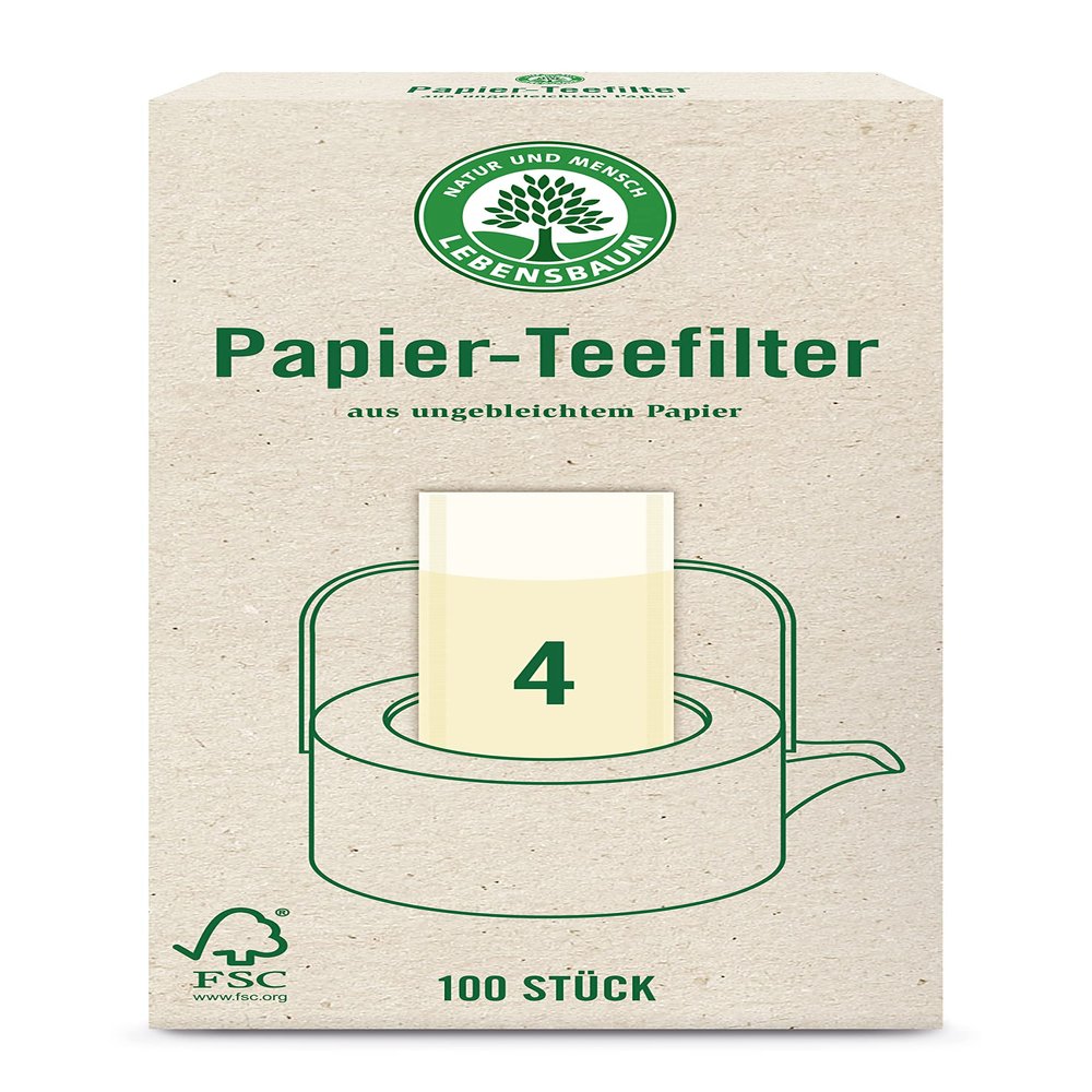 Lebensbaum Paper Tea Filters, Size 4, 100 Count