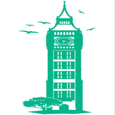 Samunshi The Clock Tower/Big Ben Wall Decal, 35 x 120 cm, Turquoise