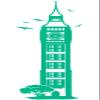 Samunshi The Clock Tower/Big Ben Wall Decal, 35 x 120 cm, Turquoise view 1