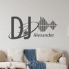 GRAZDesign Wall Tattoo DJ Custom Name with Record and Equalizer Music Living Room - 107 x 50 cm / 081 Light Brown view 3