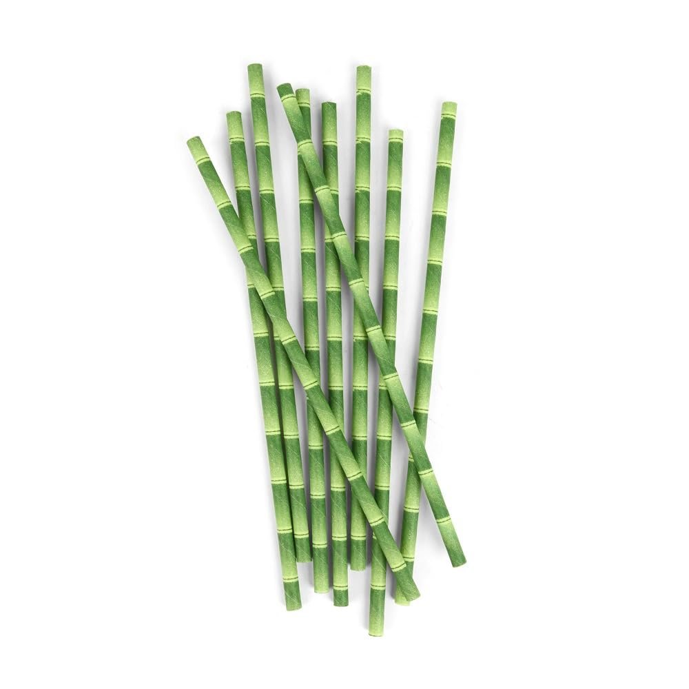 Kikkerland CU75 Paper Straws, Green, 22.8 x 15.2 x 4 cm