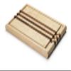 Continenta Rubberwood Cutting Board with Acacia Strips, 37 x 25 x 2 cm view 1