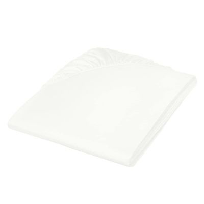 Fleuresse Colours Fitted Sheet, Solid Mako Satin, Off-White, 200 x 200 cm