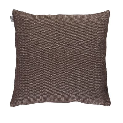 Linum Shepherd Cushion Cover B91, Dark Brown Herringbone, 50 x 50 cm
