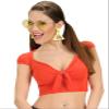 W WIDMANN MILANO Party Fashion Sexy Red Top, 100% Cotton, Knot Detail, Puff Sleeves, One Size, 34 x 38 cm view 1
