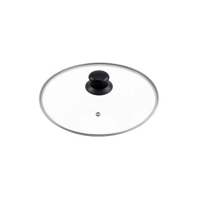 20 cm Glass Pot and Pan Lid with Stainless Steel Rim and Steam Vent