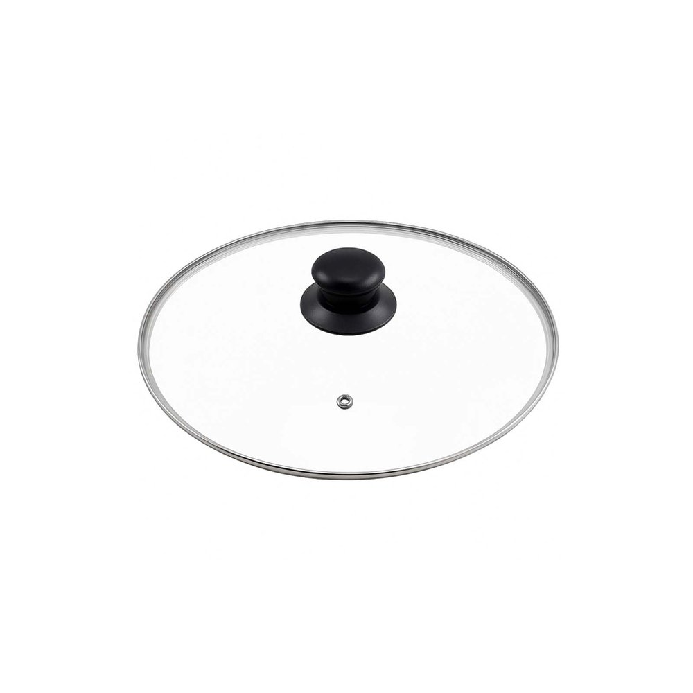 20 cm Glass Pot and Pan Lid with Stainless Steel Rim and Steam Vent