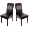 Mendler Set of 2 Dining Chairs M37 – Leather, Black, Dark Legs view 1