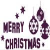 Samunshi Merry Christmas Wall Decal 70 x 40 cm, Aubergine view 1