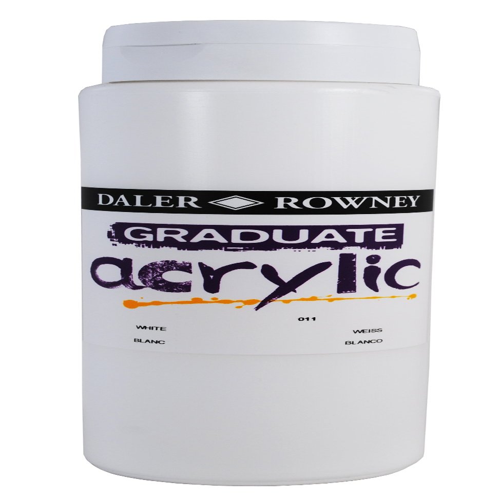 Daler Rowney Graduate Acrylic Paint, 1-L Bottle, White