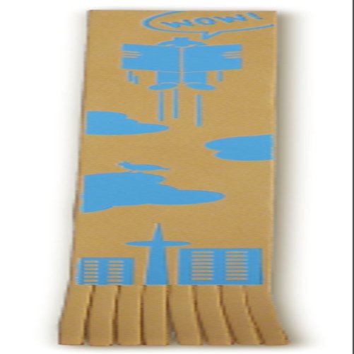 Light Brown Leather Bookmark with Blue Clouds