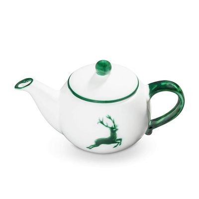 GMUNDNER KERAMIK Smooth Teapot, 0.5 L, Green Deer