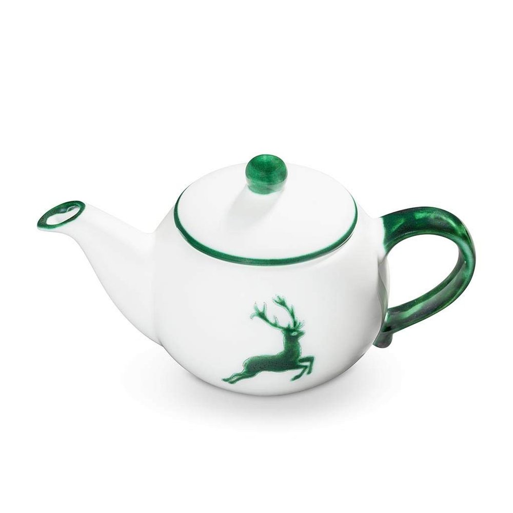 GMUNDNER KERAMIK Smooth Teapot, 0.5 L, Green Deer