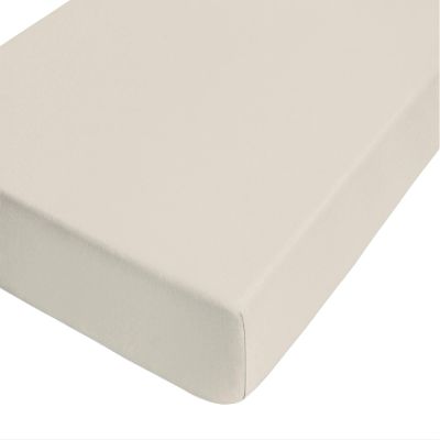 biberna 0077641 Topper Jersey-Elastic Fitted Sheet, 8–12 cm, 90–100 × 190–220 cm, Putty