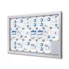 Display Case for 21 DIN A4 Sheets, IP56, B1 Fire Protection, ESG Safety Glass, Lockable, Silver view 1