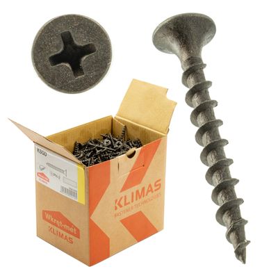 KLIMAS Drywall Screws 3.5 x 25 mm, 1,000-Pack, Coarse Thread