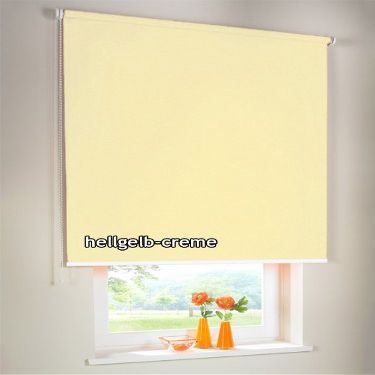 Blackout Roller Blind, Chain-Operated, 72 x 150 cm, Light Yellow/Cream – Left-Side Operation