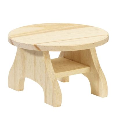 Round Wooden Table, 7 x 6 cm