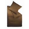 fleuresse Uni-Colours Bedding Set, Mako Satin, 100% Cotton, Dark Chocolate, 155 x 200 cm view 1