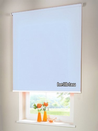 Light Blue Privacy Spring Roller Blind, 172 x 130 cm