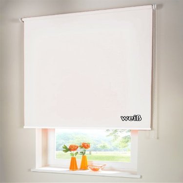 Privacy Roller Blind with Side Chain, 82 x 160 cm, White, Right-Side Control