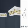 2 m Decorative Molding | EPS | Dimensionally Stable | Marbet | 53 x 88 mm | B-26 | Gold view 3