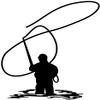 Samunshi Angler Sport Fisher Wall Decal, 31 x 40 cm, Black view 1
